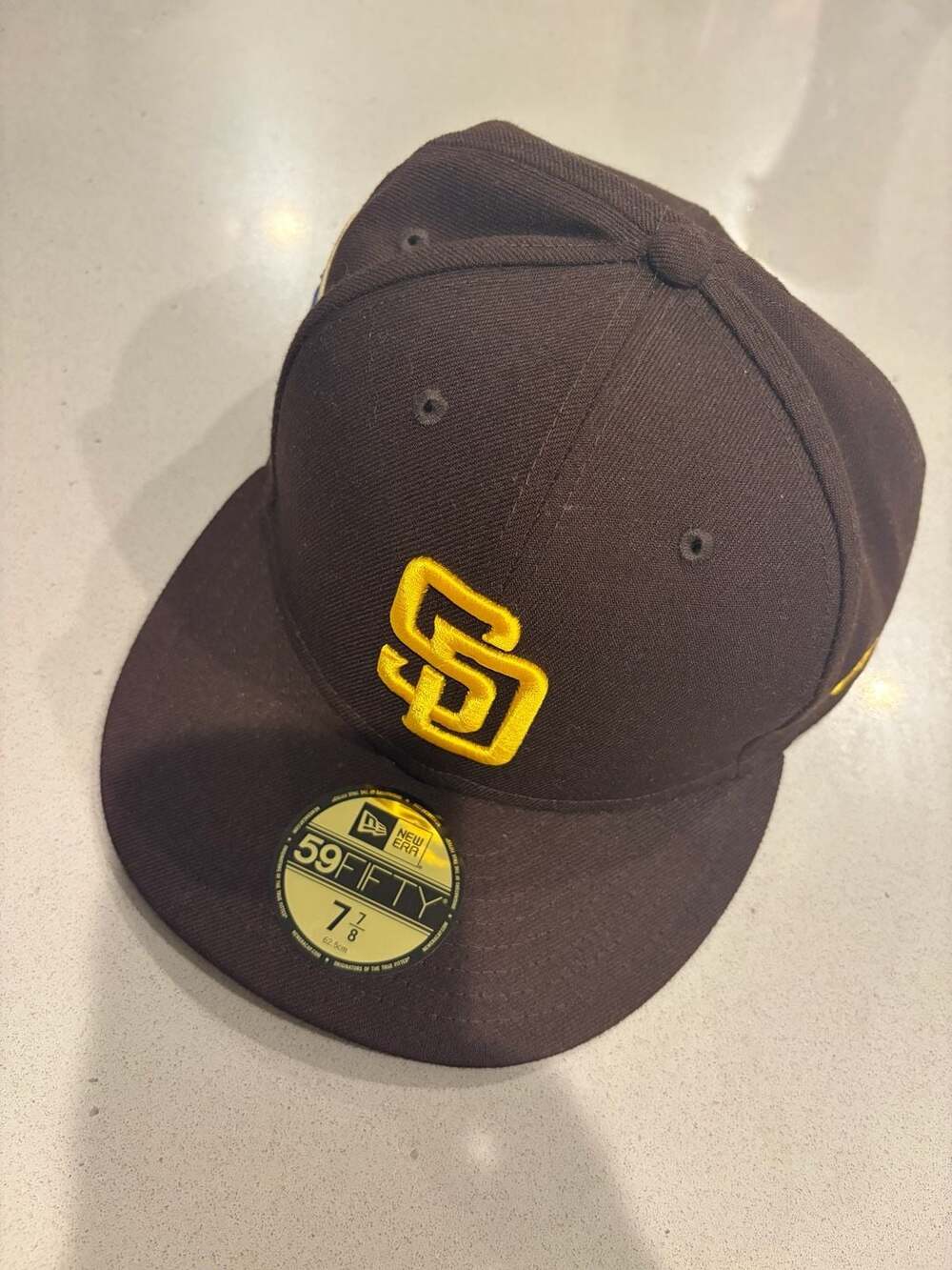New Era 59FIFTY San Diego Padres Brown and Gold Fitted Hat Size 7 7/8